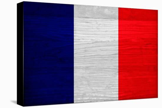 France Flag Design with Wood Patterning - Flags of the World Series-Philippe Hugonnard-Stretched Canvas