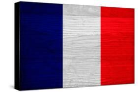 France Flag Design with Wood Patterning - Flags of the World Series-Philippe Hugonnard-Stretched Canvas