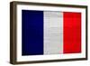 France Flag Design with Wood Patterning - Flags of the World Series-Philippe Hugonnard-Framed Art Print