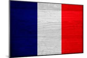 France Flag Design with Wood Patterning - Flags of the World Series-Philippe Hugonnard-Mounted Art Print
