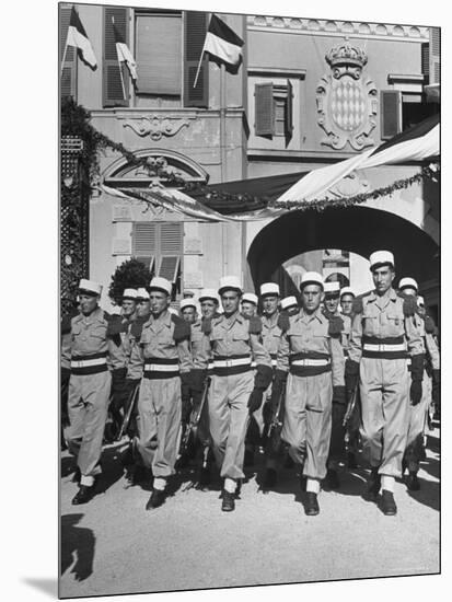 France Foreign Legionnaires Marching at Palace Square During the Jubilee Celebrations-Hans Wild-Mounted Photographic Print