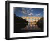 France, Gard, Languedoc, Pont Du Gard Bridge and River Gardon-David Barnes-Framed Photographic Print