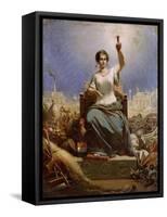 France Illuminating the World (La France Eclairant Le Mond)-Ange-Louis Janet-Framed Stretched Canvas