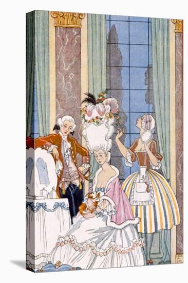 France in the 18th Century, from 'The Art of Perfume', Pub. 1912 (Pochoir Print)-Georges Barbier-Stretched Canvas