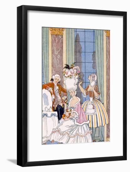 France in the 18th Century, from 'The Art of Perfume', Pub. 1912 (Pochoir Print)-Georges Barbier-Framed Giclee Print