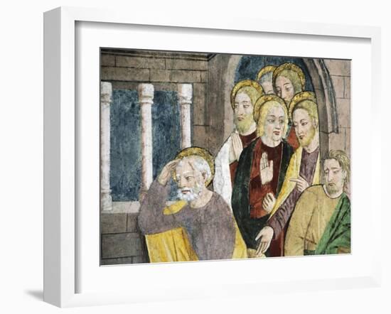 France, La Brigue, Notre-Dame Des Fontaines Chapel, Detail from Jesus Washing Apostles' Feet-Giovanni Canavesio-Framed Giclee Print