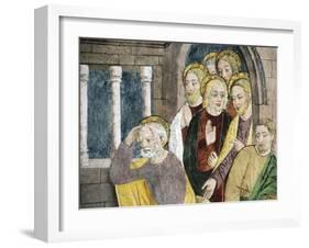 France, La Brigue, Notre-Dame Des Fontaines Chapel, Detail from Jesus Washing Apostles' Feet-Giovanni Canavesio-Framed Giclee Print