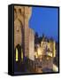 France, Languedoc, Carcassonne, Walled City at Night-Shaun Egan-Framed Stretched Canvas