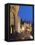 France, Languedoc, Carcassonne, Walled City at Night-Shaun Egan-Framed Stretched Canvas