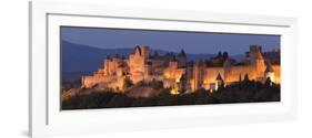 France, Languedoc-Rousillon, Carcassonne; the Fortifications of Carcassonne at Dusk-Katie Garrod-Framed Photographic Print