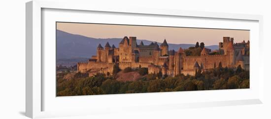 France, Languedoc-Rousillon, Carcassonne; the Fortifications of Carcassonne at Dusk-Katie Garrod-Framed Photographic Print