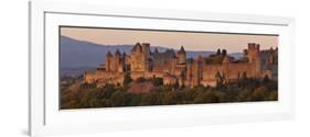 France, Languedoc-Rousillon, Carcassonne; the Fortifications of Carcassonne at Dusk-Katie Garrod-Framed Photographic Print