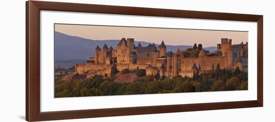 France, Languedoc-Rousillon, Carcassonne; the Fortifications of Carcassonne at Dusk-Katie Garrod-Framed Photographic Print