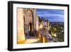 France, Languedoc-Roussillon, Aude, Carcassonne. Walls and Towers of the Old Town at Dusk-Matteo Colombo-Framed Photographic Print