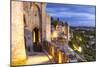 France, Languedoc-Roussillon, Aude, Carcassonne. Walls and Towers of the Old Town at Dusk-Matteo Colombo-Mounted Photographic Print