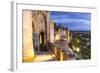 France, Languedoc-Roussillon, Aude, Carcassonne. Walls and Towers of the Old Town at Dusk-Matteo Colombo-Framed Photographic Print