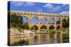 France, Languedoc-Roussillon, Gard, Vers-Pont-Du-Gard, River Gardon, Pont Du Gard-Udo Siebig-Stretched Canvas