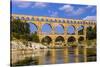 France, Languedoc-Roussillon, Gard, Vers-Pont-Du-Gard, River Gardon, Pont Du Gard-Udo Siebig-Stretched Canvas
