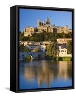 France, Languedoc-Roussillon, Herault Department, Beziers, Cathedrale St-Nazaire Cathedral and the -Walter Bibikow-Framed Stretched Canvas