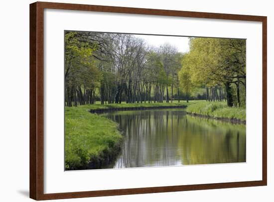 France, Loire. Canal Winding Through Spring Trees and Foliage-Kevin Oke-Framed Photographic Print