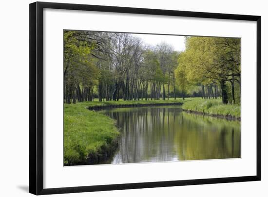 France, Loire. Canal Winding Through Spring Trees and Foliage-Kevin Oke-Framed Photographic Print