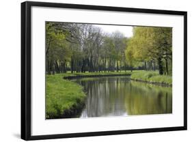 France, Loire. Canal Winding Through Spring Trees and Foliage-Kevin Oke-Framed Photographic Print