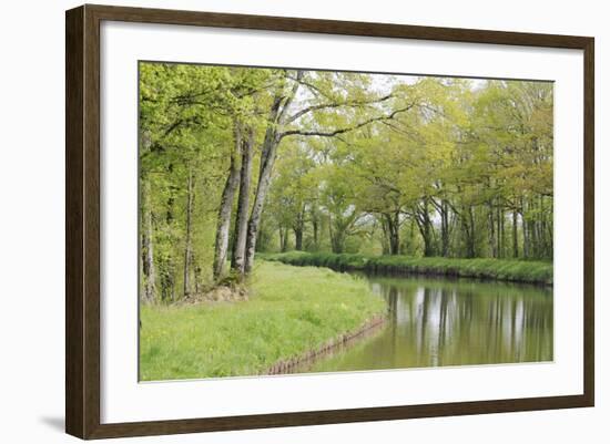 France, Loire. Spring Trees and Grasses, Canal Lateral a La Loire-Kevin Oke-Framed Photographic Print