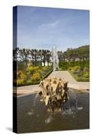 France, Loire Valley, Villandry Castle, The House of the Sun, Fountain-Samuel Magal-Stretched Canvas