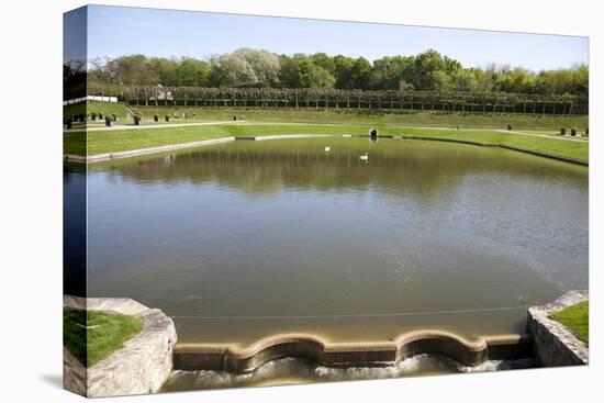 France, Loire Valley, Villandry Castle, The Water Garden Lake-Samuel Magal-Stretched Canvas