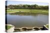 France, Loire Valley, Villandry Castle, The Water Garden Lake-Samuel Magal-Stretched Canvas