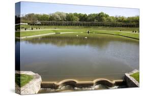 France, Loire Valley, Villandry Castle, The Water Garden Lake-Samuel Magal-Stretched Canvas