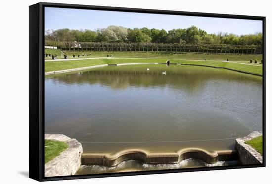 France, Loire Valley, Villandry Castle, The Water Garden Lake-Samuel Magal-Framed Stretched Canvas