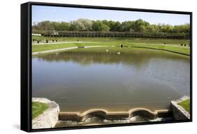 France, Loire Valley, Villandry Castle, The Water Garden Lake-Samuel Magal-Framed Stretched Canvas