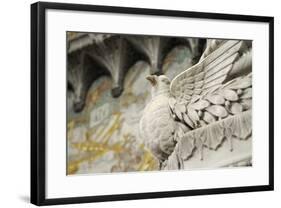 France, Lyon. Bird Carving at Basilica Notre Dame De Fourviere-Kevin Oke-Framed Photographic Print