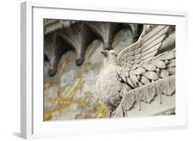 France, Lyon. Bird Carving at Basilica Notre Dame De Fourviere-Kevin Oke-Framed Photographic Print