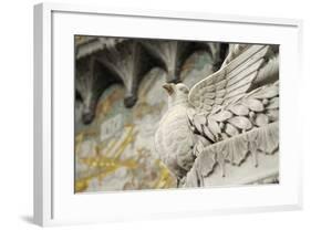 France, Lyon. Bird Carving at Basilica Notre Dame De Fourviere-Kevin Oke-Framed Photographic Print