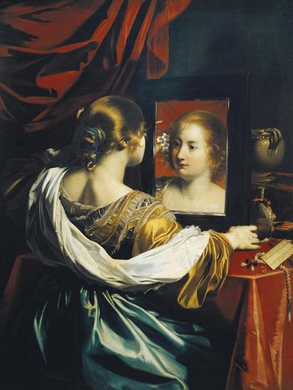 France, Lyon, Vanity, Woman at the Mirror Painting' Giclee Print |  AllPosters.com