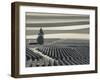 France, Marne, Champagne Region, Mont Aime, Elevated View of Vineyards and Fields-Walter Bibikow-Framed Photographic Print