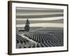 France, Marne, Champagne Region, Mont Aime, Elevated View of Vineyards and Fields-Walter Bibikow-Framed Photographic Print