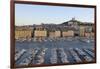 France, Marseille. Vieux Port with Basilique Notre Dame De La Garde-Kevin Oke-Framed Photographic Print