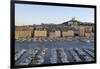 France, Marseille. Vieux Port with Basilique Notre Dame De La Garde-Kevin Oke-Framed Photographic Print