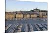 France, Marseille. Vieux Port with Basilique Notre Dame De La Garde-Kevin Oke-Stretched Canvas