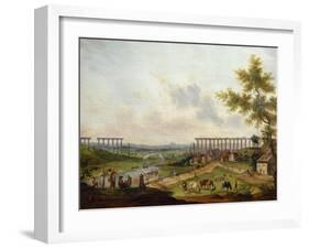 France, Metz, View of Jouy Aux Arches at Beginning of 19th Century-Jean-Baptiste Lallemand-Framed Giclee Print