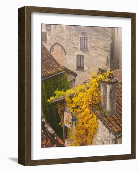 France, Midi-Pyrenees Region, Lot Department, St-Cirq-Lapopie-Walter Bibikow-Framed Photographic Print