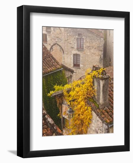 France, Midi-Pyrenees Region, Lot Department, St-Cirq-Lapopie-Walter Bibikow-Framed Photographic Print