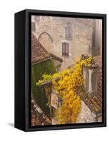 France, Midi-Pyrenees Region, Lot Department, St-Cirq-Lapopie-Walter Bibikow-Framed Stretched Canvas