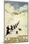 France - Monks Skiing atop the Great St. Bernard Pass Railroad Poster-Lantern Press-Mounted Art Print