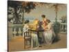 France, Monte Carlo, Terrace at Casino Gardens. Circa 1920, Chromolithograph-null-Stretched Canvas