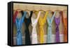 France Multi Coloured Dresses Hanging in a Row-null-Framed Stretched Canvas