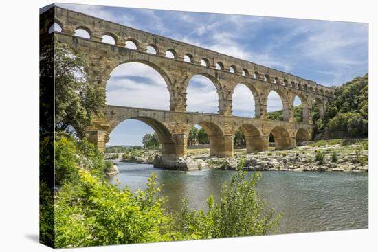 France, Nimes, the Pont Du Gard Is an Ancient Roman Aqueduct Bridge That Crosses the Gardon River-Emily Wilson-Stretched Canvas